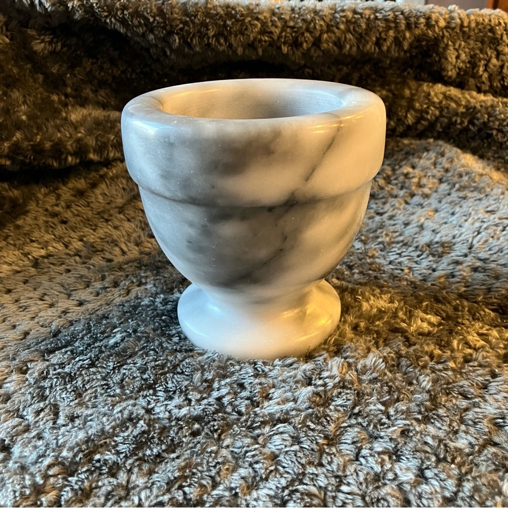 White & Grey Solid Marble Apothecary MORTAR Grinding Bowl Spices Heavy No Pestle